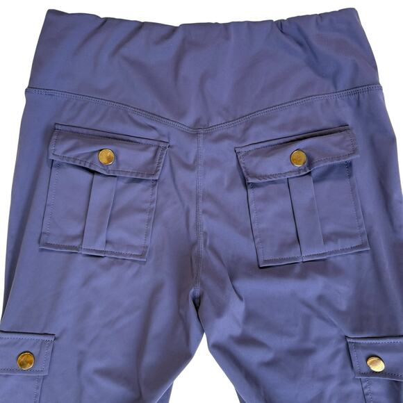 Athleisure‎ Utility Cargo Leggings Women Med Thigh Pockets Walking Hiking Pants - Picture 7 of 11